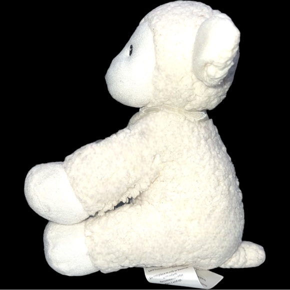 Costco Little Miracles Cuddle Up Lamb Sheep Cream Plush Baby White Bow Tie 10” - Picture 2 of 7